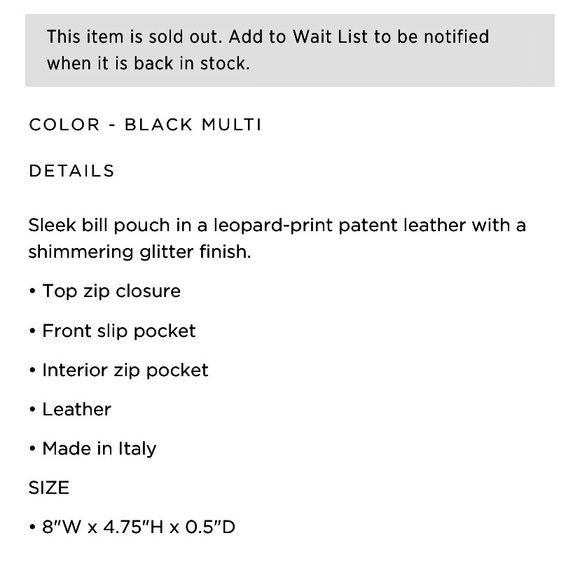 NWT Yves Saint Laurent leopard print zip up pouch - Picture 5 of 5